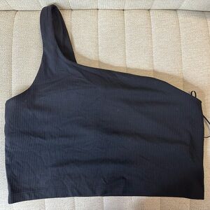 Ribbed Nulu asymmetrical top